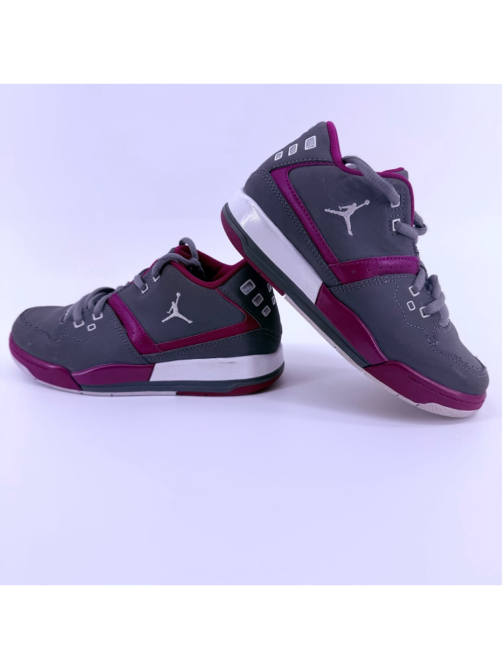Nike Boys Air Jordan Flight Grey Purple Red White Size 13C 768912-026